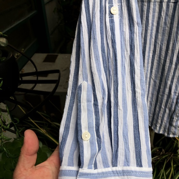 💕*NWT*SANCTUARY BOYFRIEND RELAXED BLUE STRIPED L/S BUTTON DOWN! 🎊 - Picture 12 of 15